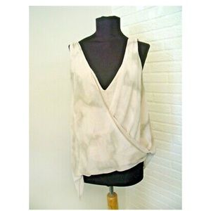 Free People Draped Watercolor Blouse - size Medium